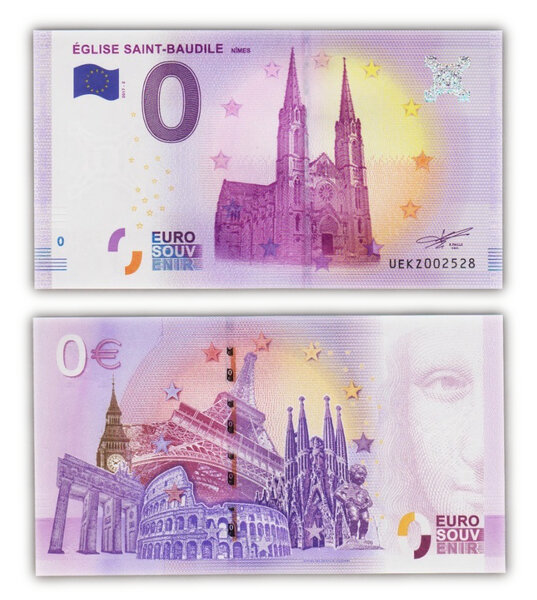 Billet de Collection 0 Euro souvenir 2017 Église Saint Baudile - France - Neuf