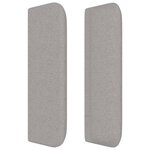 vidaXL Tête de lit avec oreilles Gris clair 93x16x78/88 cm Tissu