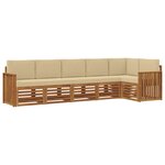 vidaXL Ensemble de canapé d'angle avec coussin 6 Pièces Naturel et Beige