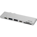 QDOS PowerLink Pro 7 en 1 Hub USB-C 7-en-1 - Argent