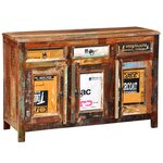 vidaXL Placard vintage avec 3 tiroirs 3 portes Bois massif récupéré