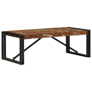 vidaXL Table basse multicolore 100x50x35cm bois de récupération massif