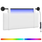 vidaXL Tête de lit suspendue Avec lumière LED Blanc Tissu