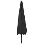 vidaXL Parasol de jardin avec lumières LED et mât en métal 400 cm noir