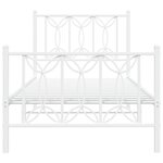 vidaXL Cadre de lit métal sans matelas avec pied de lit blanc 90x200cm
