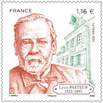Timbre - Louis Pasteur (1822-1895) - Lettre verte