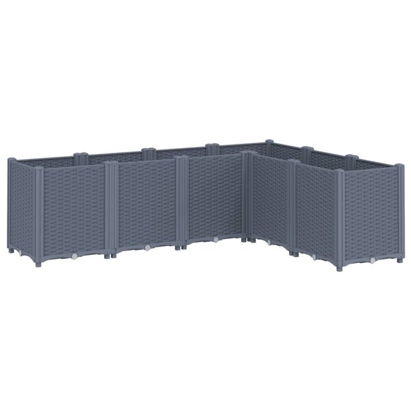 vidaXL Jardinière gris 160x120x53 cm polypropylène