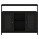 vidaXL Buffet noir 100x35x80 cm bois d'ingénierie
