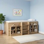 vidaXL Cadre de Lit Élevé pour Enfants 2 Pièces Chêne artisanal