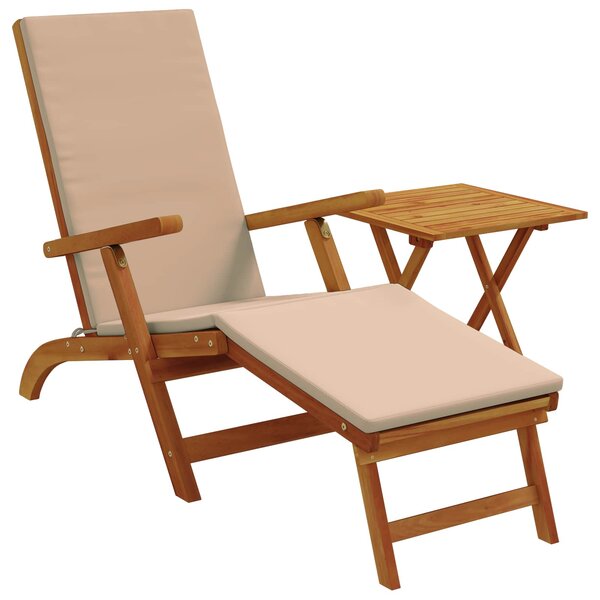 vidaXL Chaise longue inclinable et pliable 2 Pièces Taupe