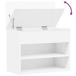 vidaXL Banc à chaussures Blanc 60x30x45 cm Bois d’ingénierie