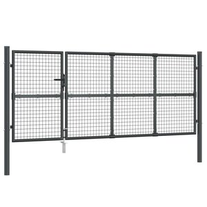 vidaXL Portal de jardin maille anthracite 350x175 cm acier galvanisé