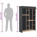 vidaXL Garde-robe à 3 niveaux Gris 110 x 40 x 170 cm Tissu