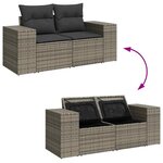 vidaXL Salon de jardin 11 Pièces avec coussins gris résine tressée