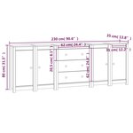 vidaXL Buffet Blanc 230x35x80 cm Bois massif de pin