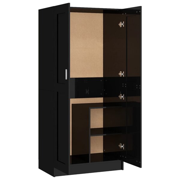 vidaXL Garde-robe Noir brillant 82 5x51 5x180 cm Aggloméré