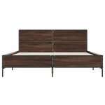 vidaXL Cadre de lit chêne marron 160x200 cm bois d'ingénierie et métal