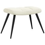 vidaXL Chaise de relaxation avec tabouret Blanc crème Velours
