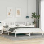 vidaXL Cadre de lit Blanc 180 x 200 cm Bois massif en pin