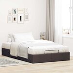 vidaXL Cadre de lit ottoman sans matelas marron foncé 120x200 cm tissu