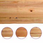 vidaXL Table à manger avec bord naturel bois massif chêne rectangulaire