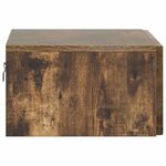 vidaXL Cabinet de chevet mural 2 Pièces Chêne fumé 49 x 34 5 x 20 cm