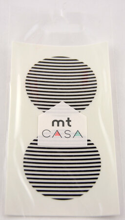Masking Tape MT Casa Seal Sticker rond en washi Lignes noir