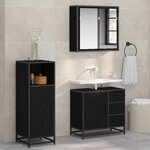 vidaXL Ensemble de mobilier de salle de bain 3 Pièces Chêne noir
