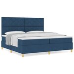 vidaXL Lit à ressorts avec matelas Bleu 200 x 200 cm tissu