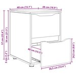 vidaXL Armoire de rangement Gris béton 40 x 48 x 57 cm