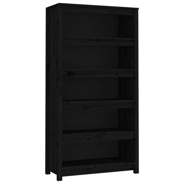 vidaXL Bibliothèque Noir 80x35x154 cm Bois de pin massif