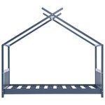 vidaXL Cadre de lit d'enfant Gris Bois de pin massif 70x140 cm