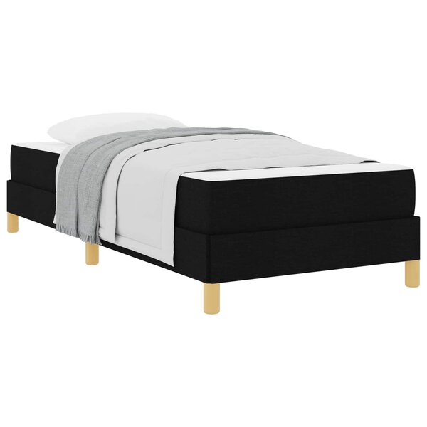 vidaXL Lit à ressorts avec matelas Noir 90 x 190 cm tissu