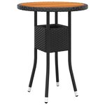 vidaXL Mobilier de bistro de jardin 3 Pièces Résine tressée Noir