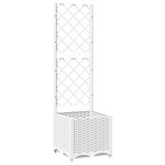 vidaXL Jardinière avec treillis Blanc 40x40x136 cm PP