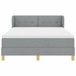 vidaXL Lit à ressorts avec matelas Gris clair 140 x 190 cm tissu