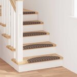 vidaXL Tapis d'escalier auto-adhésifs 15 Pièces Marron 65 x 21 x 4 cm