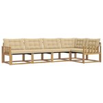vidaXL Ensemble de canapés d'extérieur 5 Pièces Blanc et Beige