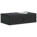 vidaXL Table d'appoint murale Noir 59 x 34 5 x 17 cm Bois d'ingénierie