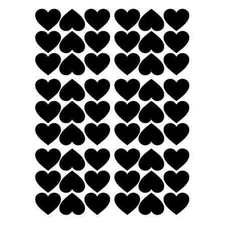 Stickers cœurs repositionnables x 54 - noir