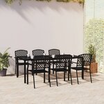 vidaXL Ensemble à manger de jardin 7 Pièces anthracite acier