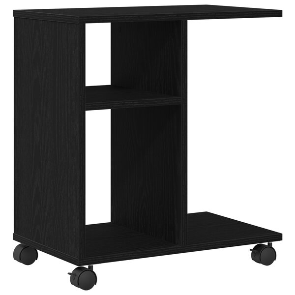 Table d'appoint vidaXL sur roulettes Noir Chêne 50x30x55 cm Bois d'ingénierie