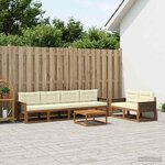 vidaXL Ensemble de canapés d'extérieur 7 Pièces Naturel et Crème
