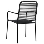 vidaXL Mobilier à dîner d'extérieur 7 Pièces Noir Verre et acier