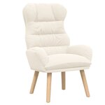 Chaise relaxante vidaXL en tissu crème ressemblant à de la laine bouclée