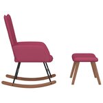 vidaXL Chaise à bascule avec repose-pied Rouge bordeaux Velours