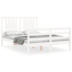 vidaXL Cadre de lit sans matelas blanc bois massif