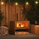 vidaXL Braise Marron 80 x 50 x 96 cm Acier Corten