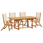 vidaXL Ensemble à manger de jardin 5Pièces bois d'acacia solide textilène