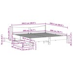 vidaXL Cadre de lit avec tiroirs blanc 200x200 cm bois massif de pin